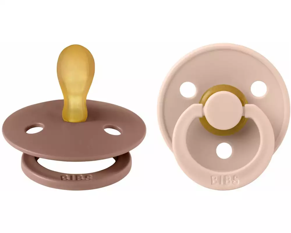 Bibs Nuggi symmetrisch Latex 2er Set Woodchuck/Blush 6-12 Mt.