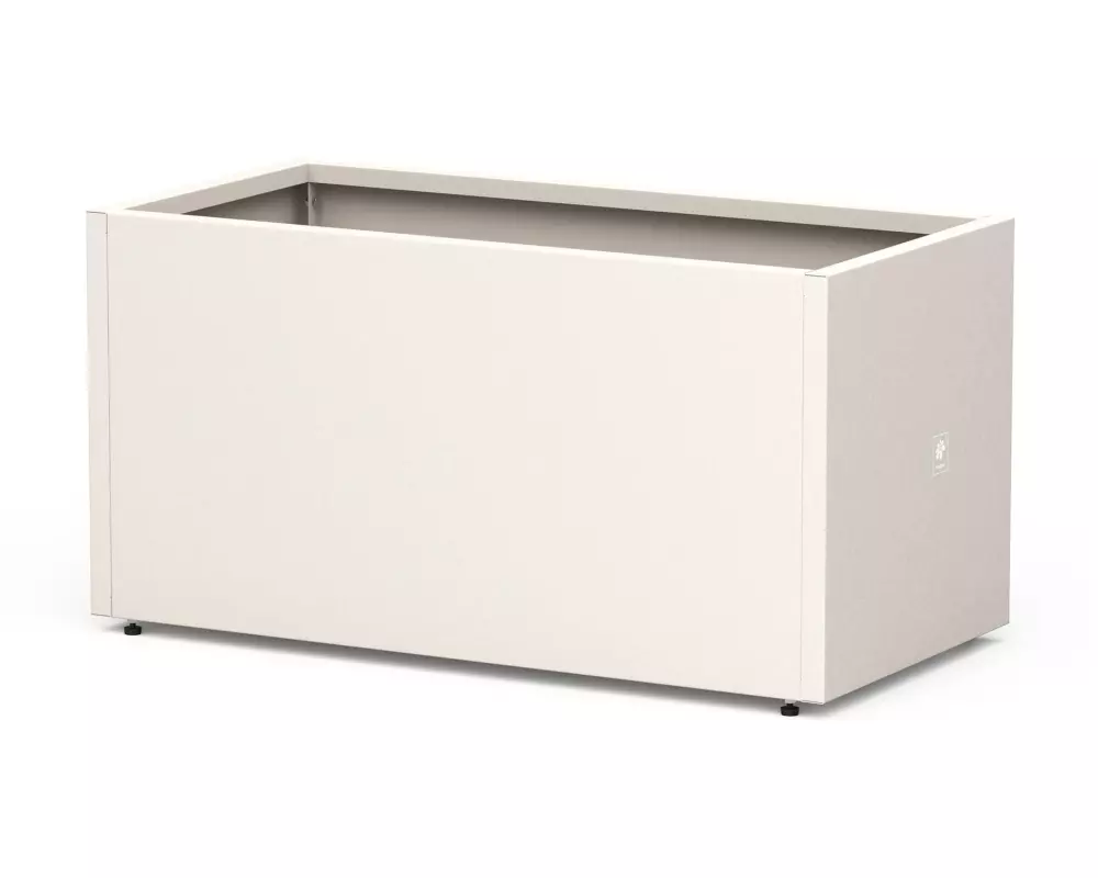 Herstera Pflanzentrog Metal Planter 50, 100 x 50 x 50 cm, White Clay