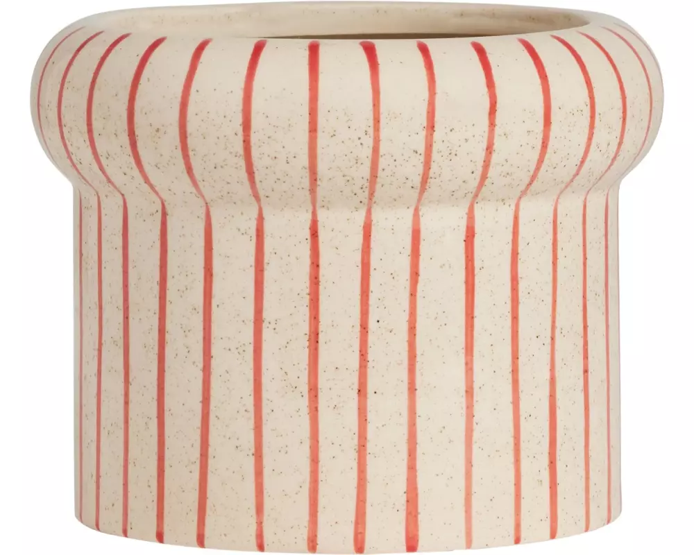 OYOY Vase Aki gross 22 cm, Alt Weiss/Rot