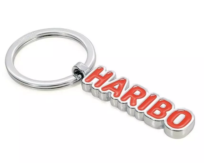 Troika Schlüsselanhänger Haribo Logo Rot, Silber