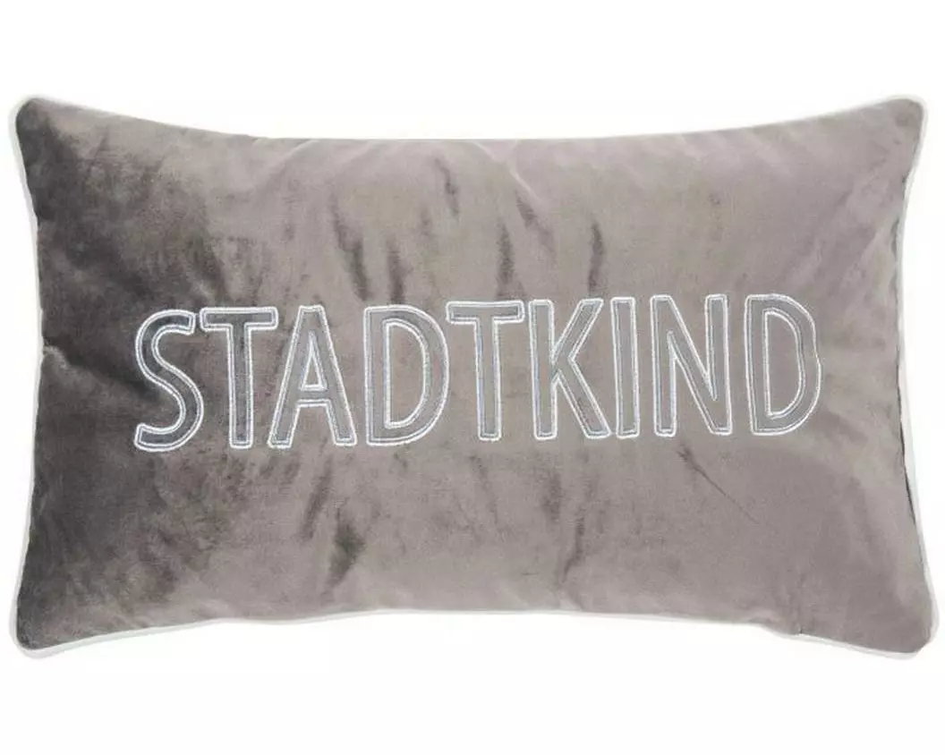 pad Kissenbezug Letters Stadtkind 30 x 50 cm, Grau