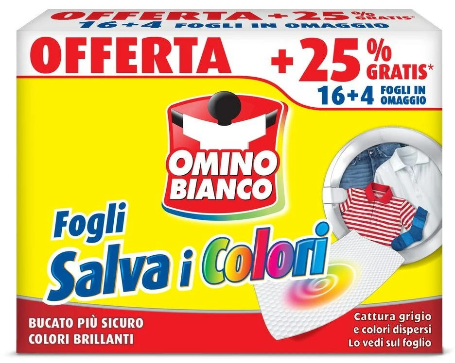 Omino Bianco Farbfangtücher Fogli Salva i Colori 20 Stück