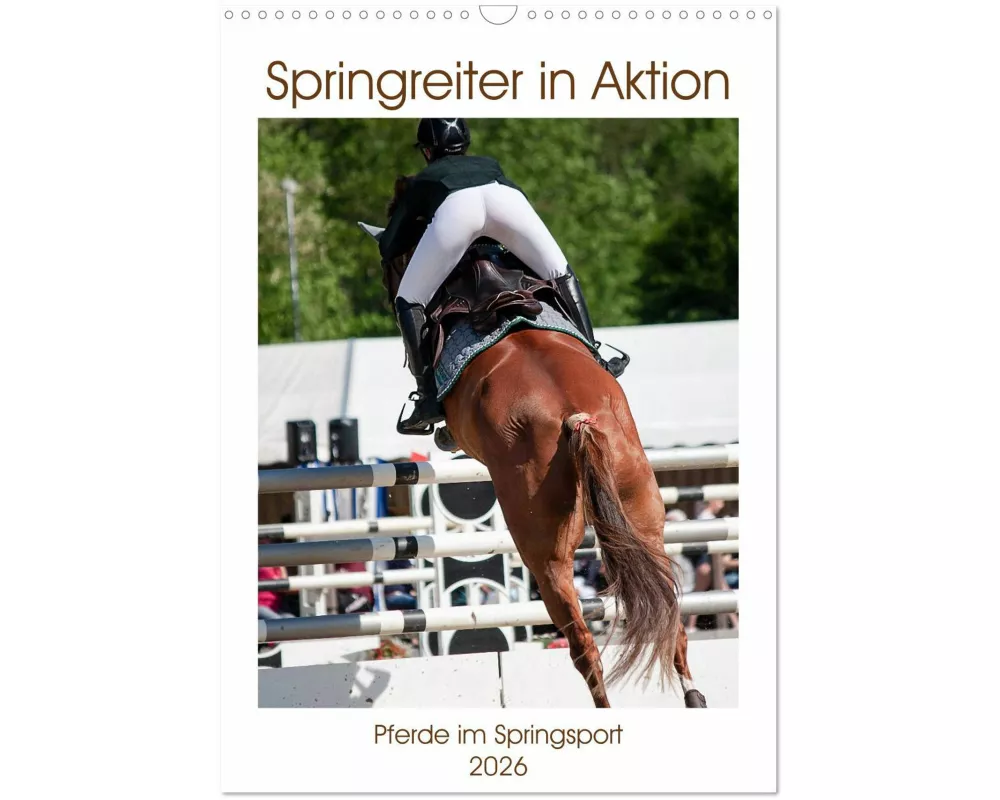 Springreiter in Aktion (Wandkalender 2026 DIN A3 hoch), CALVENDO Monatskalender