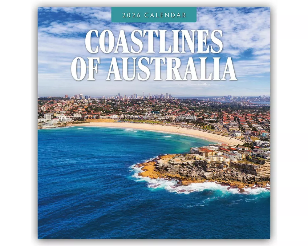 Coastlines of Australia 2026 Square Wall Calendar