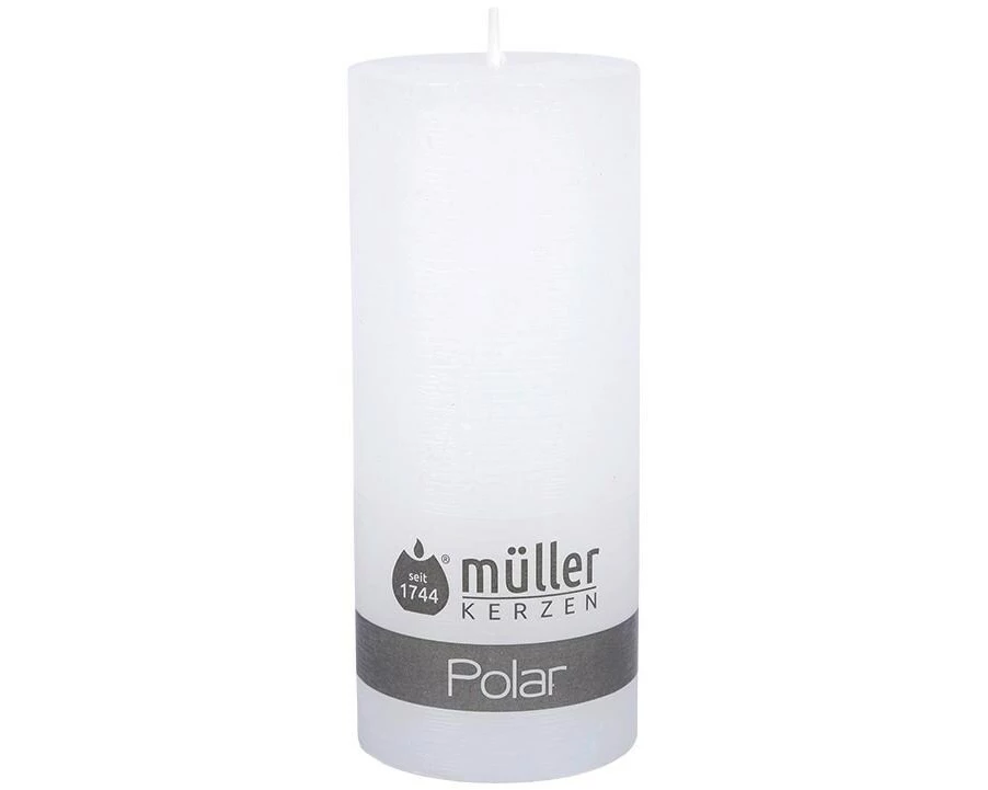müller Kerzen Stumpenkerze Polar 16 cm x 6.8 cm, Weiss, 4 Stück