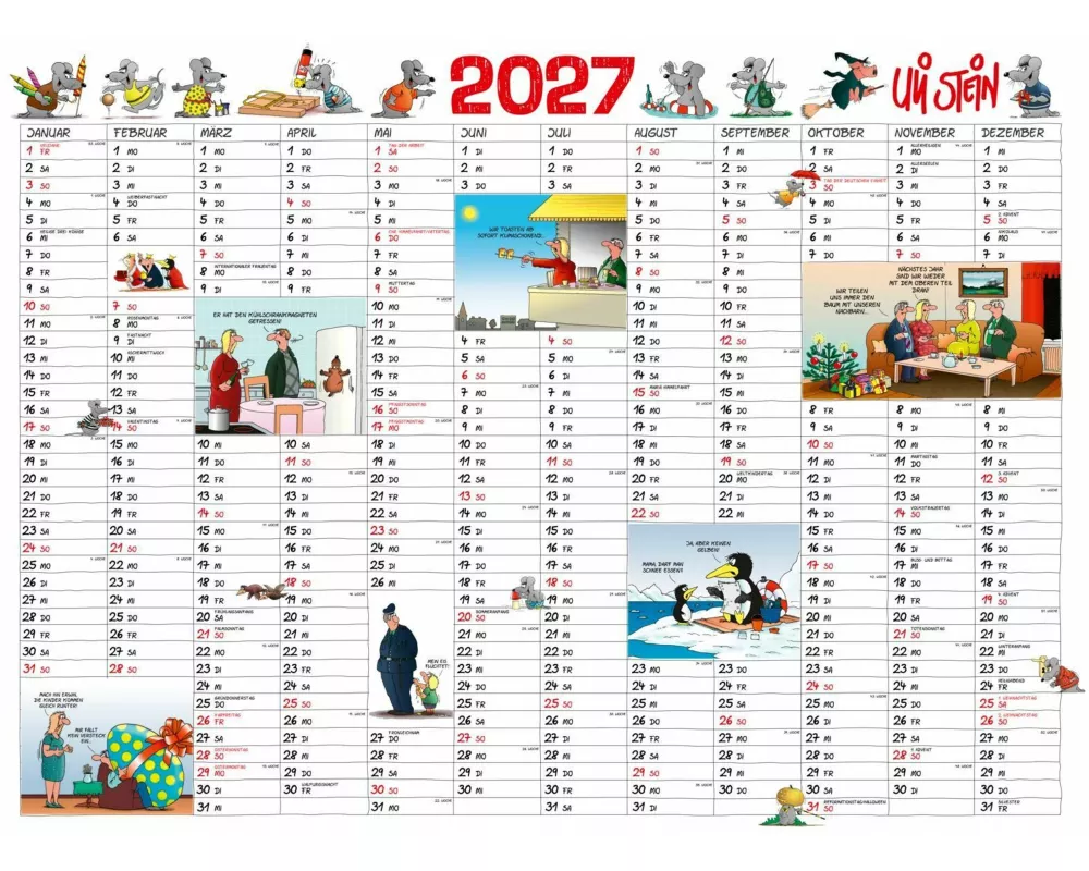 Uli Stein Jahresplaner 2027: Posterkalender