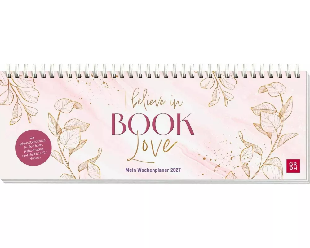 Tischkalender 2027 quer: I believe in Book Love