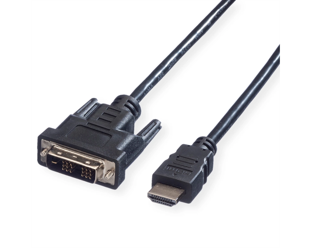VALUE Kabel DVI (18+1) ST - HDMI ST, schwarz, 1 m