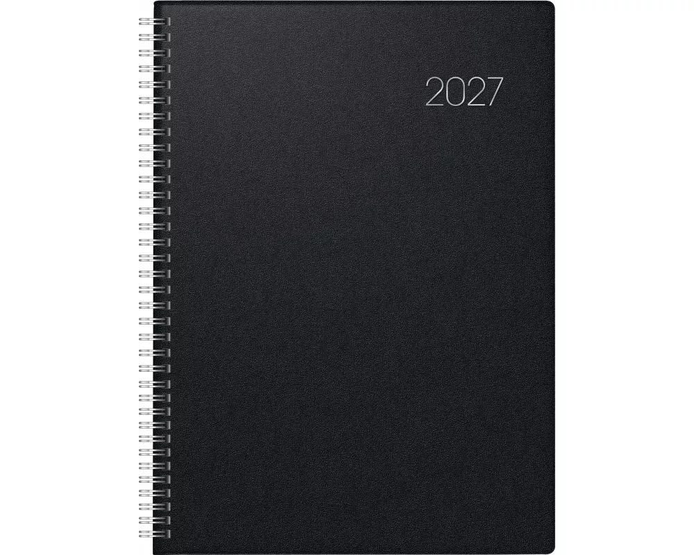 BRUNNEN 1078765907 Buchkalender Mod. 787 2027 A4, Kunststoff, schwarz