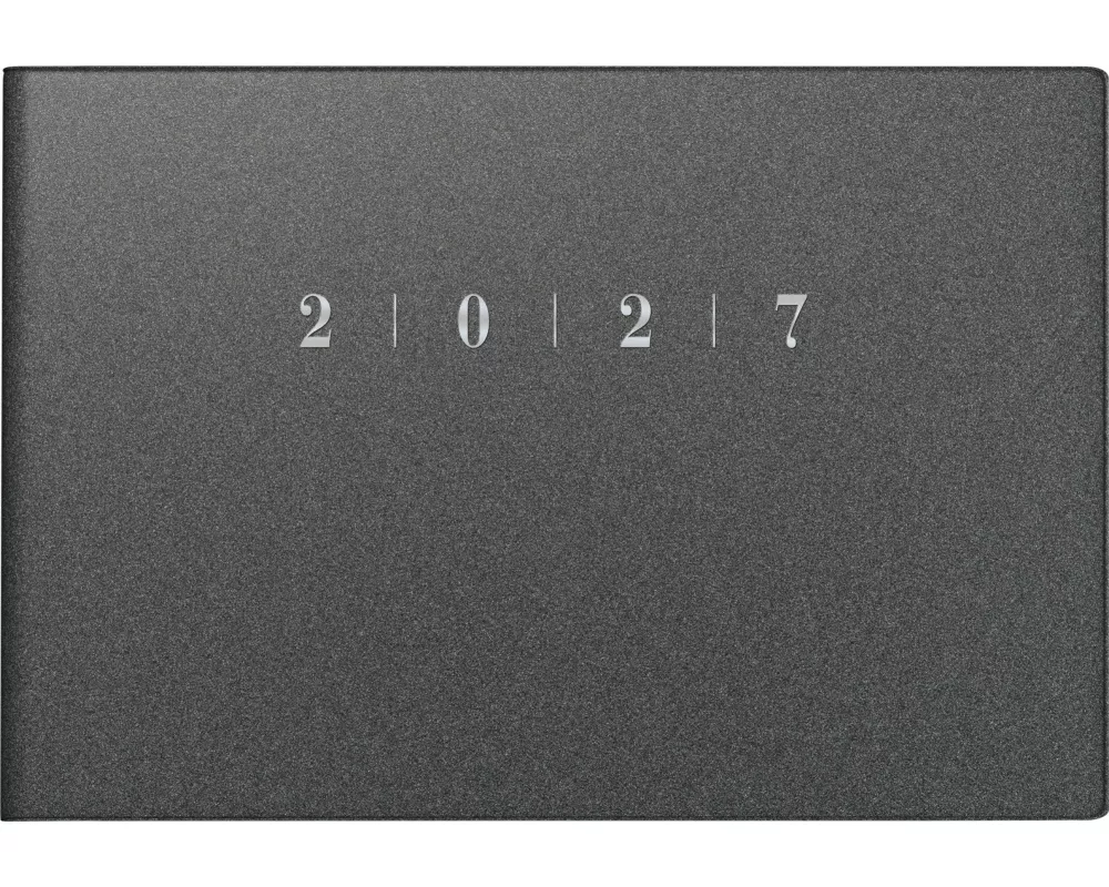 rido/idé 7017563807 Taschenkalender Mod. Septimus 2027 A6 quer, Kunststoff, grau