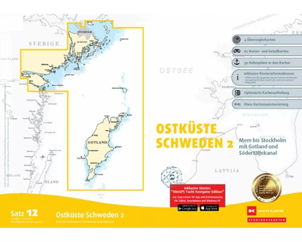 Sportbootkarten Satz 12: Ostküste Schweden 2 (Ausgabe 2026/2027)