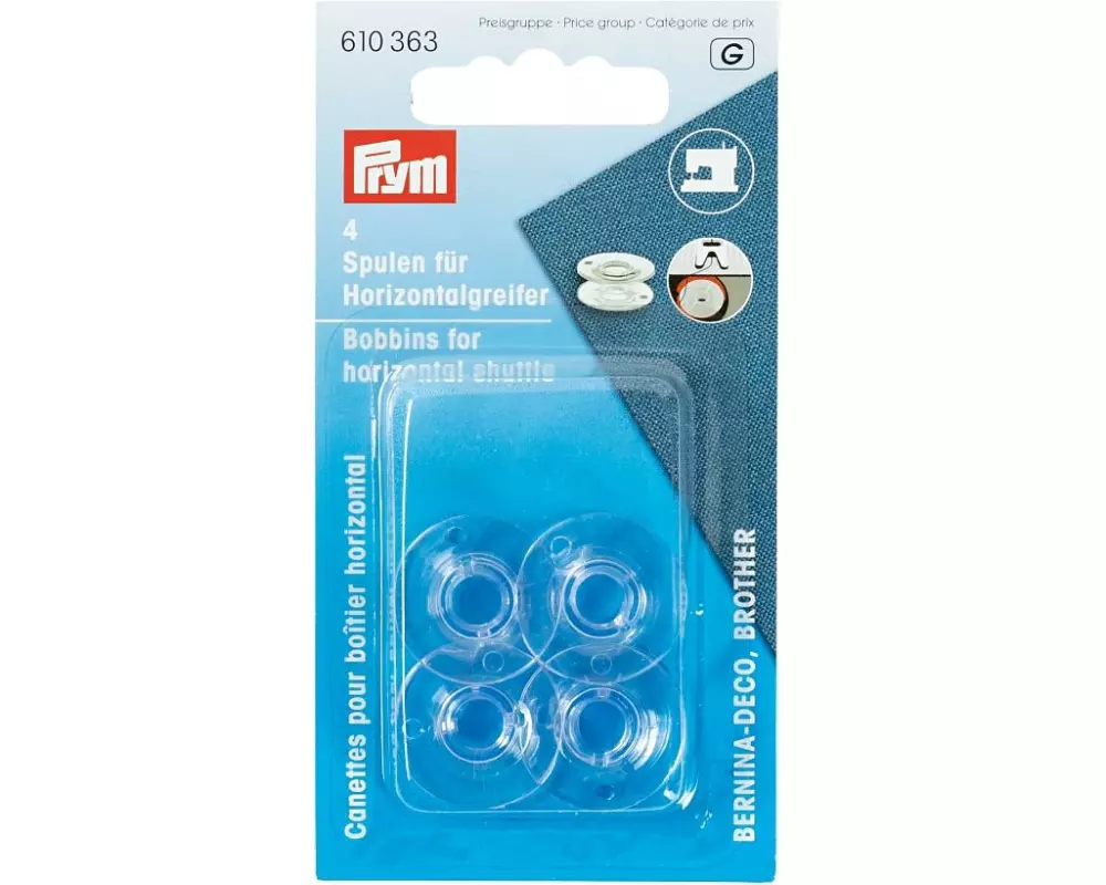 Prym Nähspule Ø 2.12 cm, Horizontalgreifer, 4 Stück