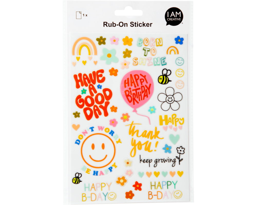I AM CREATIVE Rub on Sticker A5 4010.62 Geburtstag