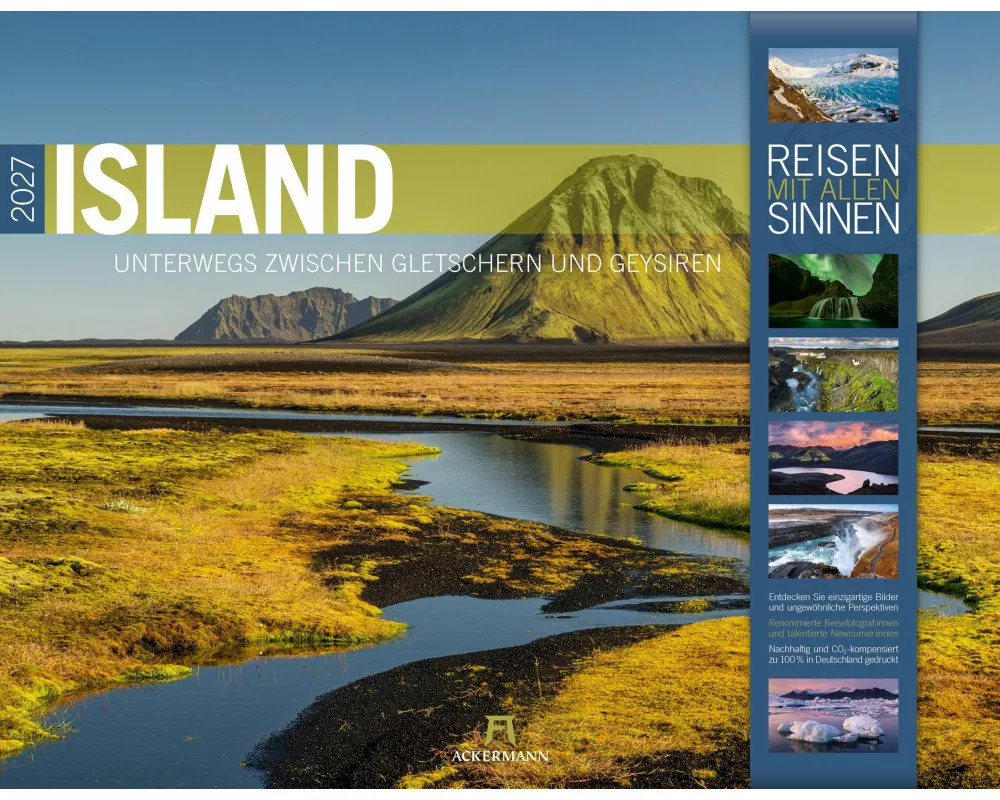 Island Kalender 2027 | Unterwegs zwischen Gletschern und Geysiren