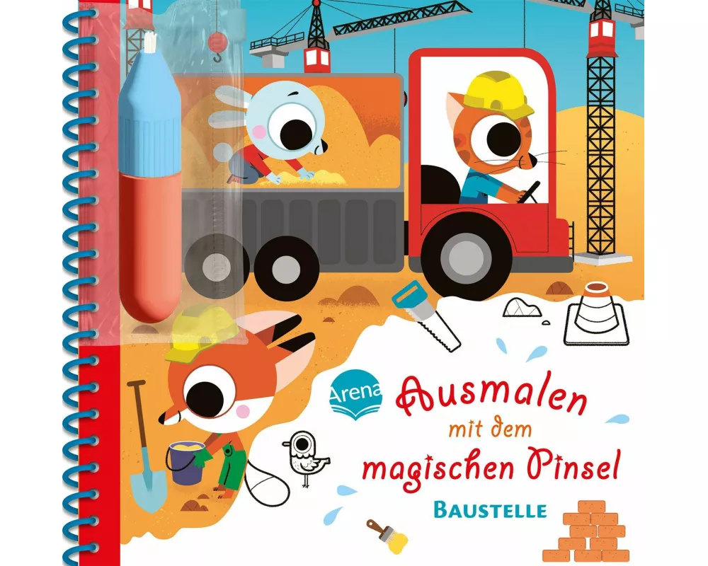 Ausmalen mit dem magischen Pinsel. Baustelle