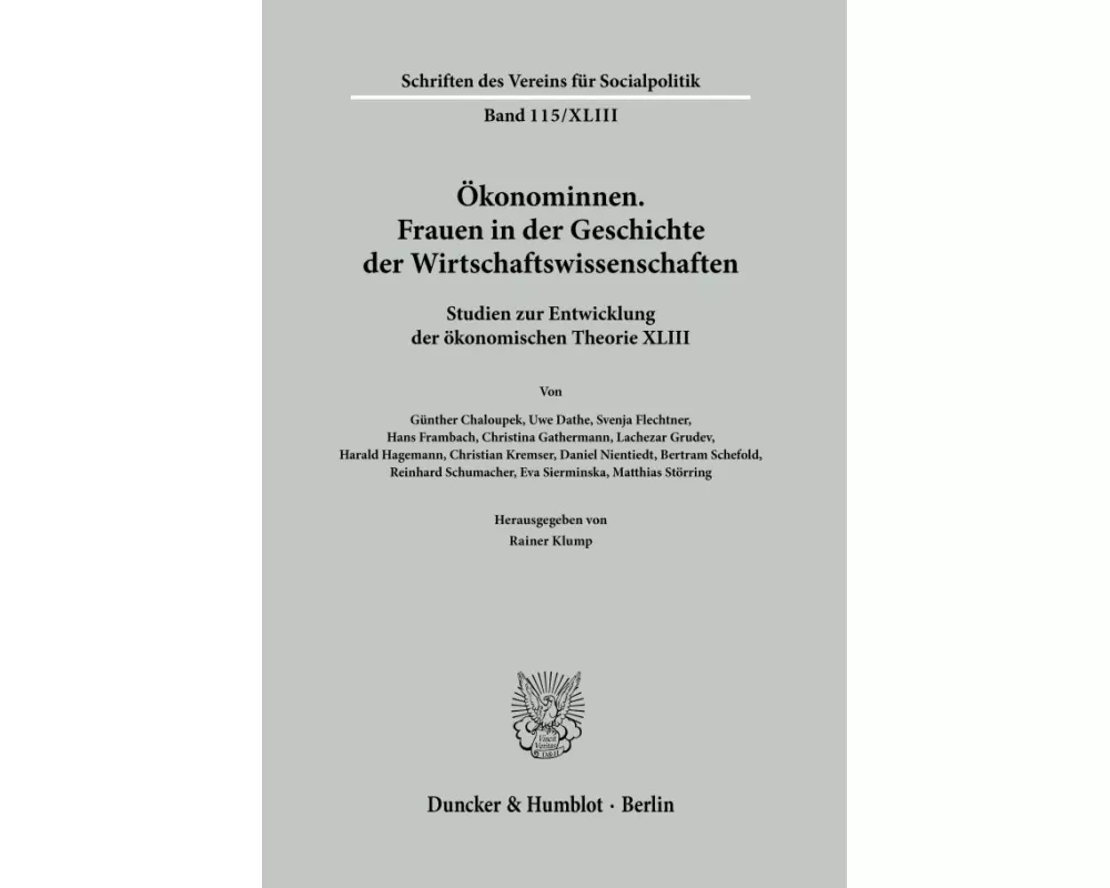 Ökonominnen. Frauen in der Geschichte der Wirtschaftswissenschaften