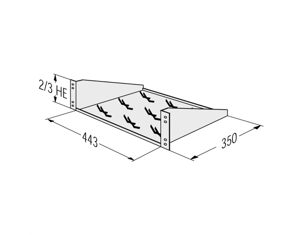 APRANET Fachboden 2 HE (BxT) 443x350mm, max. 12kg