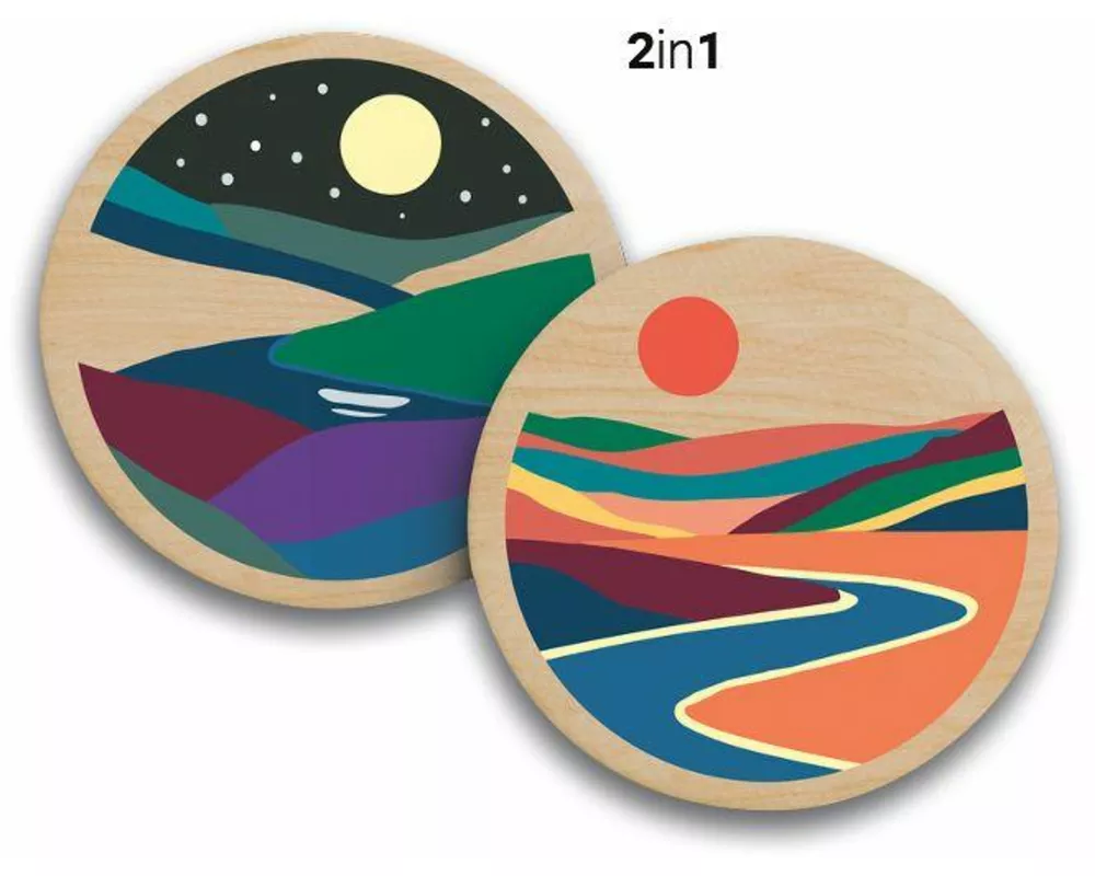 CreArt, Malen nach Zahlen Wooden - Fluss der Natur