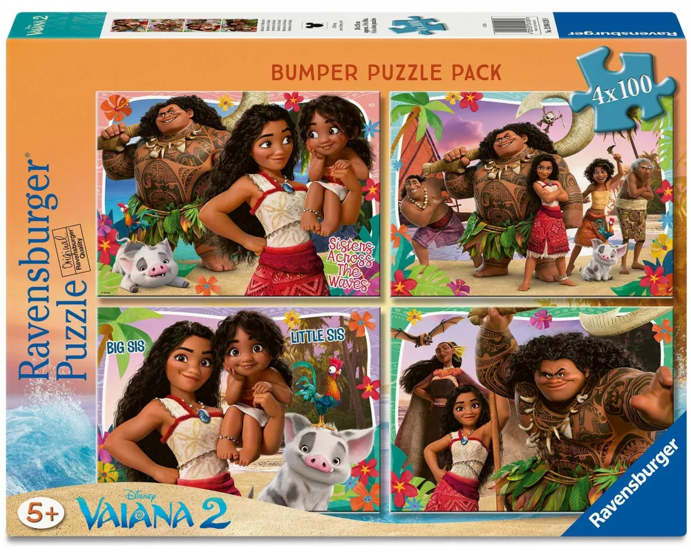 Kinderpuzzle 4x100 Teile - Disney Vaiana 2 - Abenteuer in Ozeanien