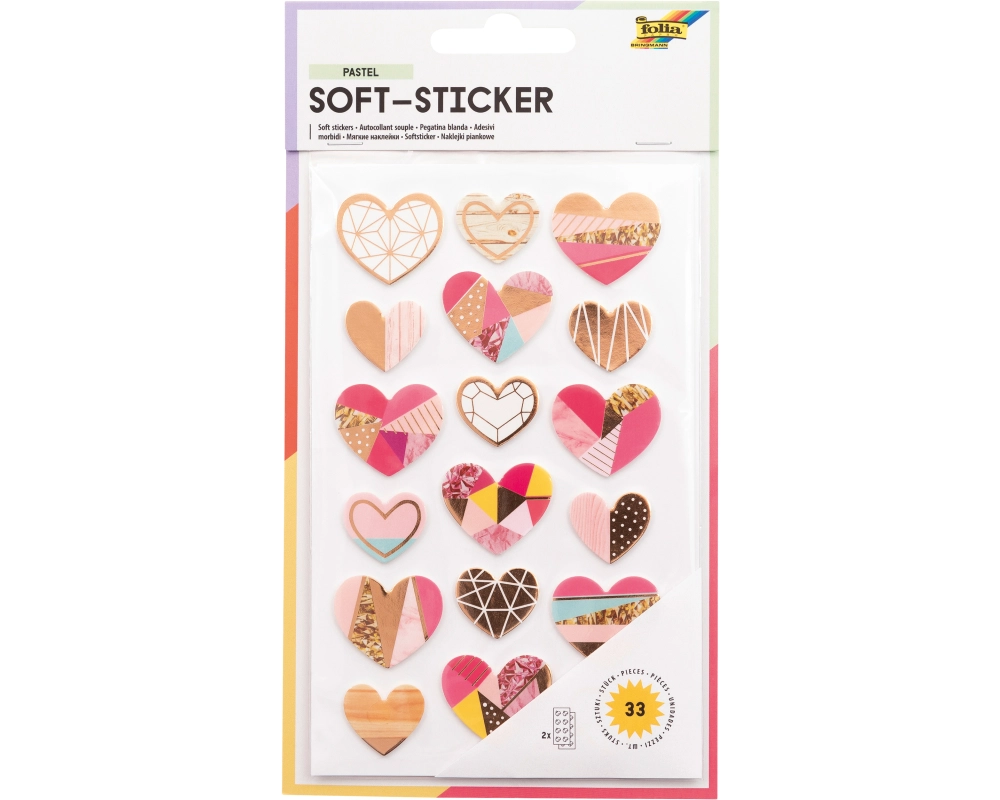 FOLIA Soft-Sticker 19303 Pastel 2 Blatt/33 Stück