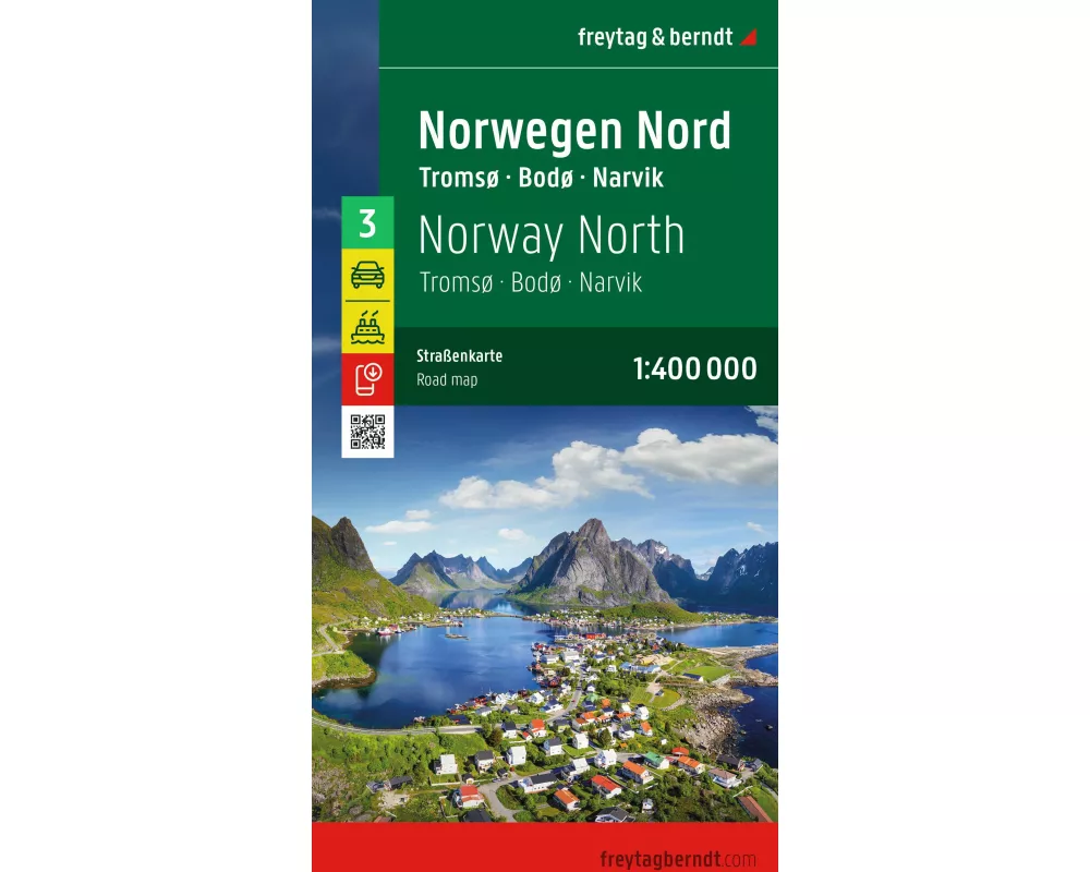 freytag & berndt Straßenkarte Norwegen Nord, Tromsø - Bodø - Narvik 1:400.000