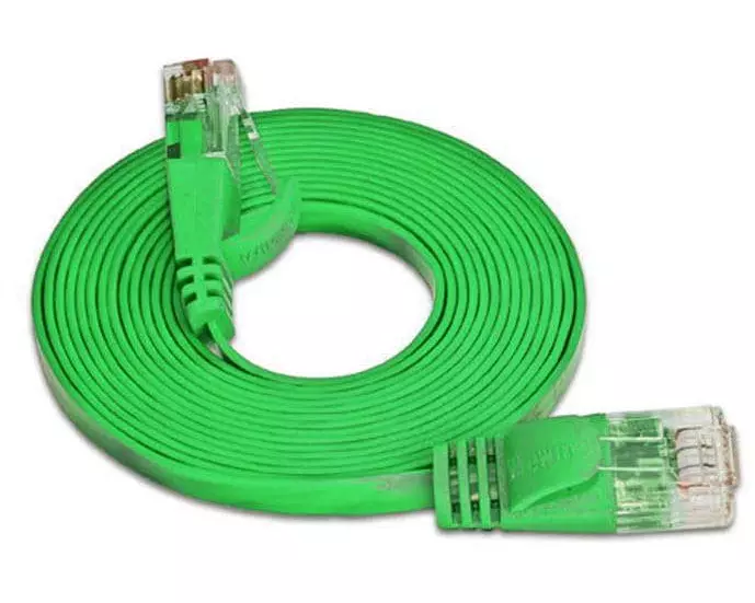 SLIM Slimpatchkabel RJ-45 - RJ-45, Cat 6, UTP, 0.75 m, Grün