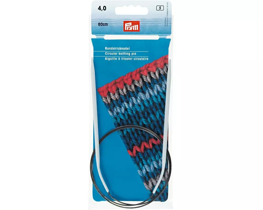 Prym Rundstricknadel Alu, Grau 4.00 mm x 80 cm, Beutel