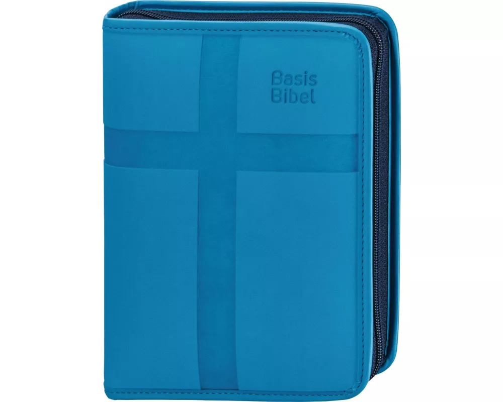 BasisBibel. Die Kompakte. Kunstlederhülle mit Reißverschluss. hellblau