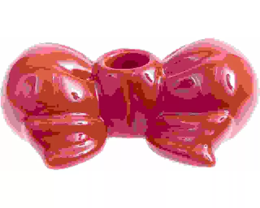 Porzellan Kerzenhalter Schleife rund, Rot