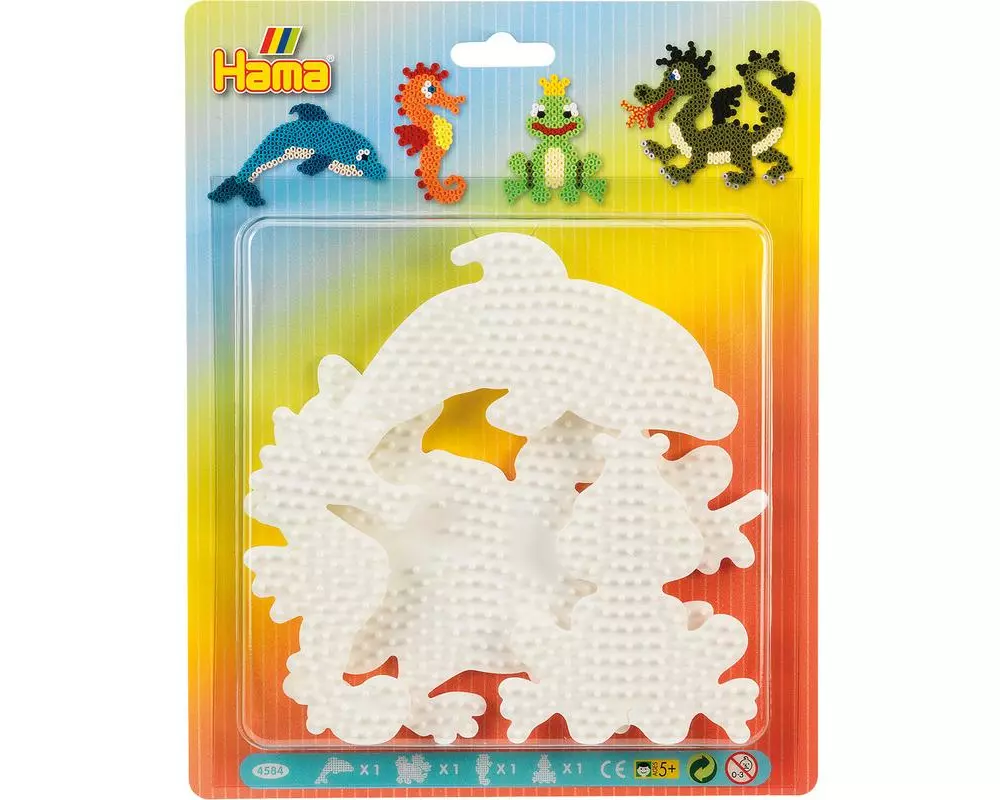 Hama Bügelperlen Platten Tiere 4 Stück Weiss