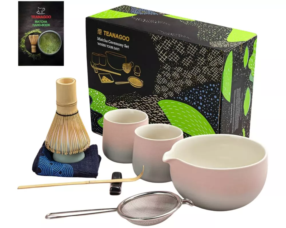 TEANAGOO Matcha Set 0.51 l, Rosa/Weiss