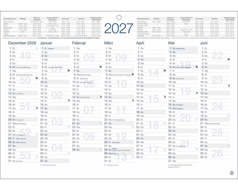 Tafelkalender A4 2027