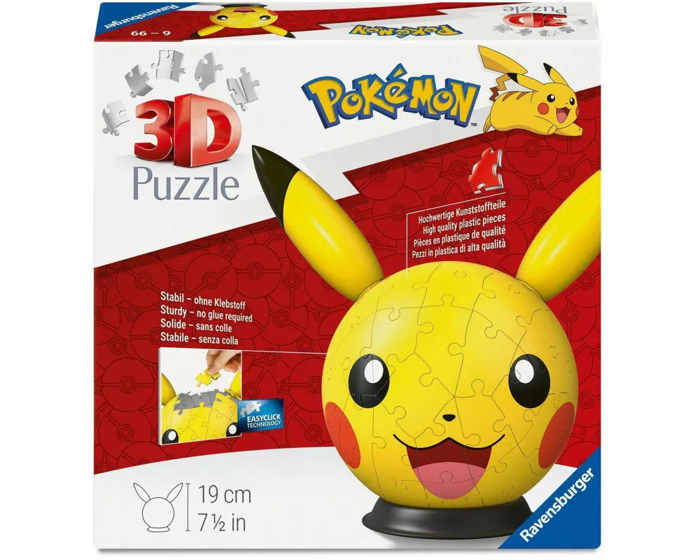 Puzzle-Ball Pokémon Pikachu mit ansteckbaren Ohren