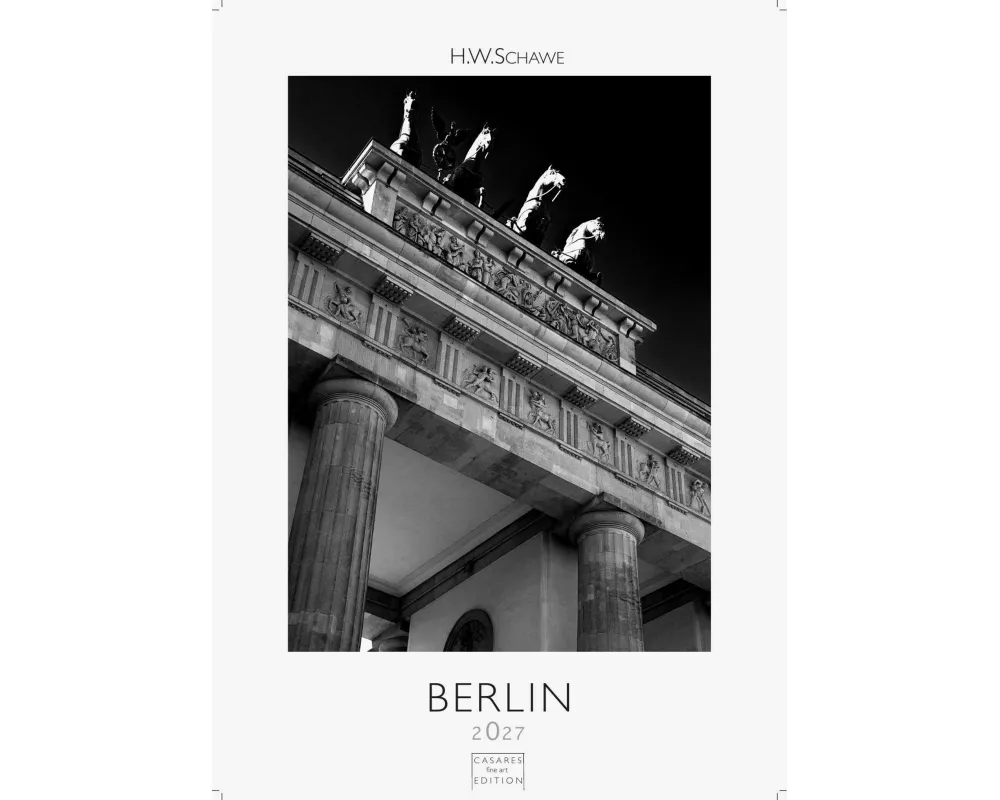 Berlin schwarz-weiss Kalender 2027 - Wandkalender | Fotokalender Deutschland 29x21cm - Eleganter Schwarz-Weiß-Print mit beeindruckenden Berlin-Motiven