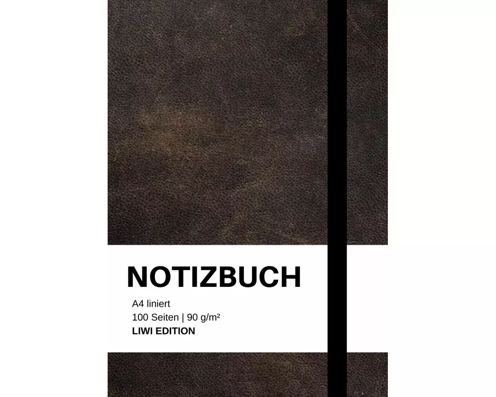 Notizbuch A4 liniert schwarz - 100 Seiten Soft Cover - FSC Papier
