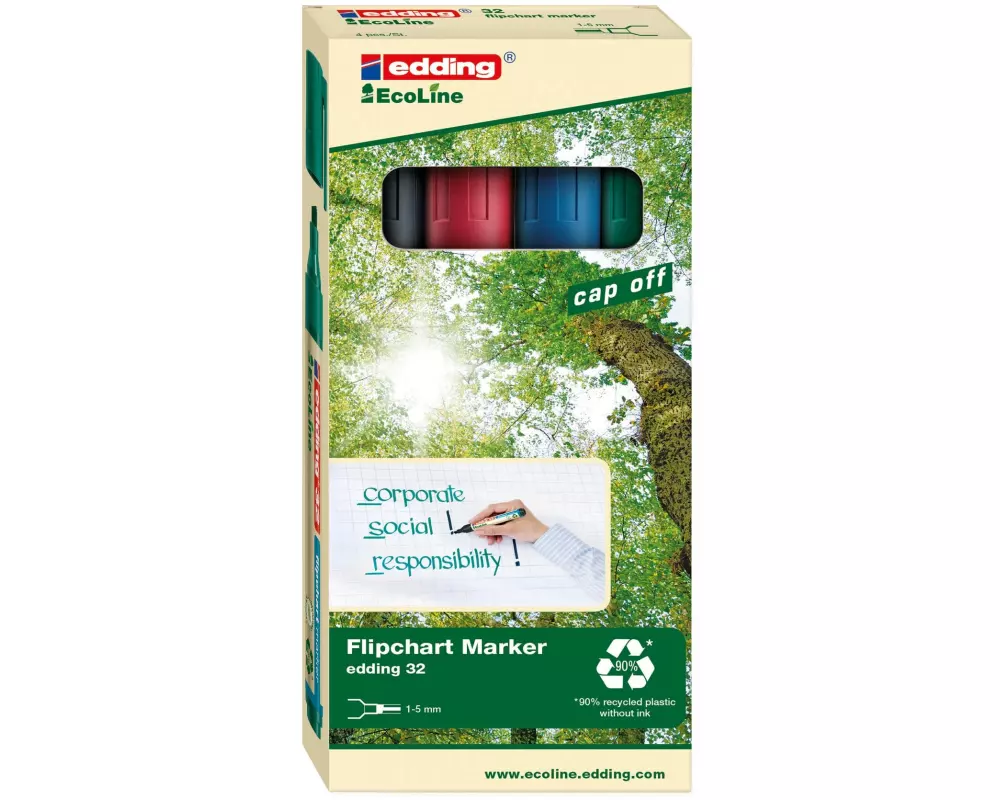 edding Flipchart-Marker 32 EcoLine 4-farbig