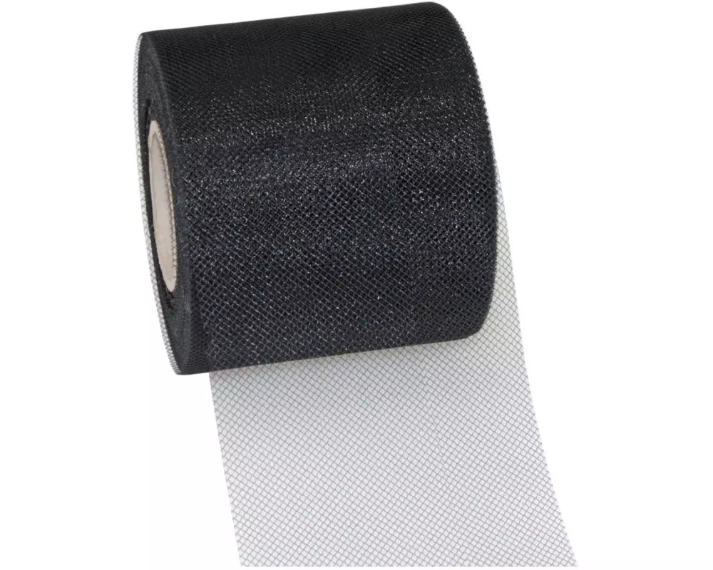 Pattberg Textilband Verona Tüll 7.2 cm x 50 m, Schwarz