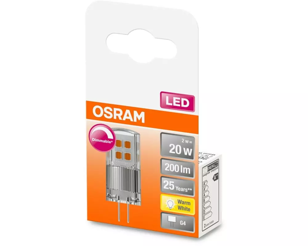 OSRAM Lampe Superstar Pin 20, 2W, G4 Warmweiss (WW)