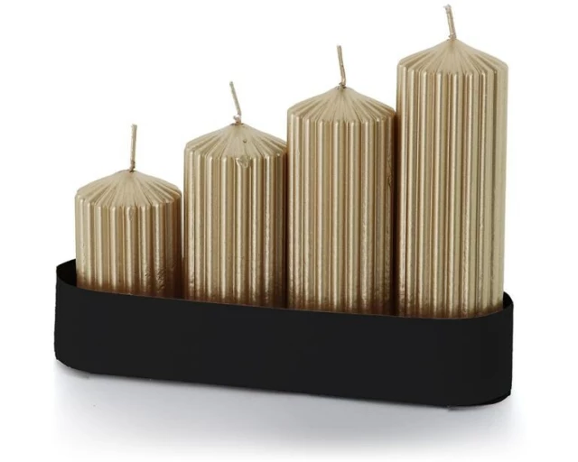 balthasar Adventstufenset Rille Gold, 4 Stück