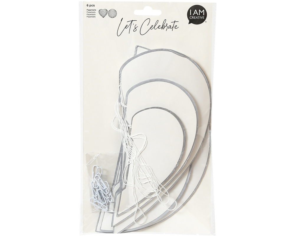 I AM CREATIVE Paperballs,Herz u.Rund,silber 6010.958 6 Stück