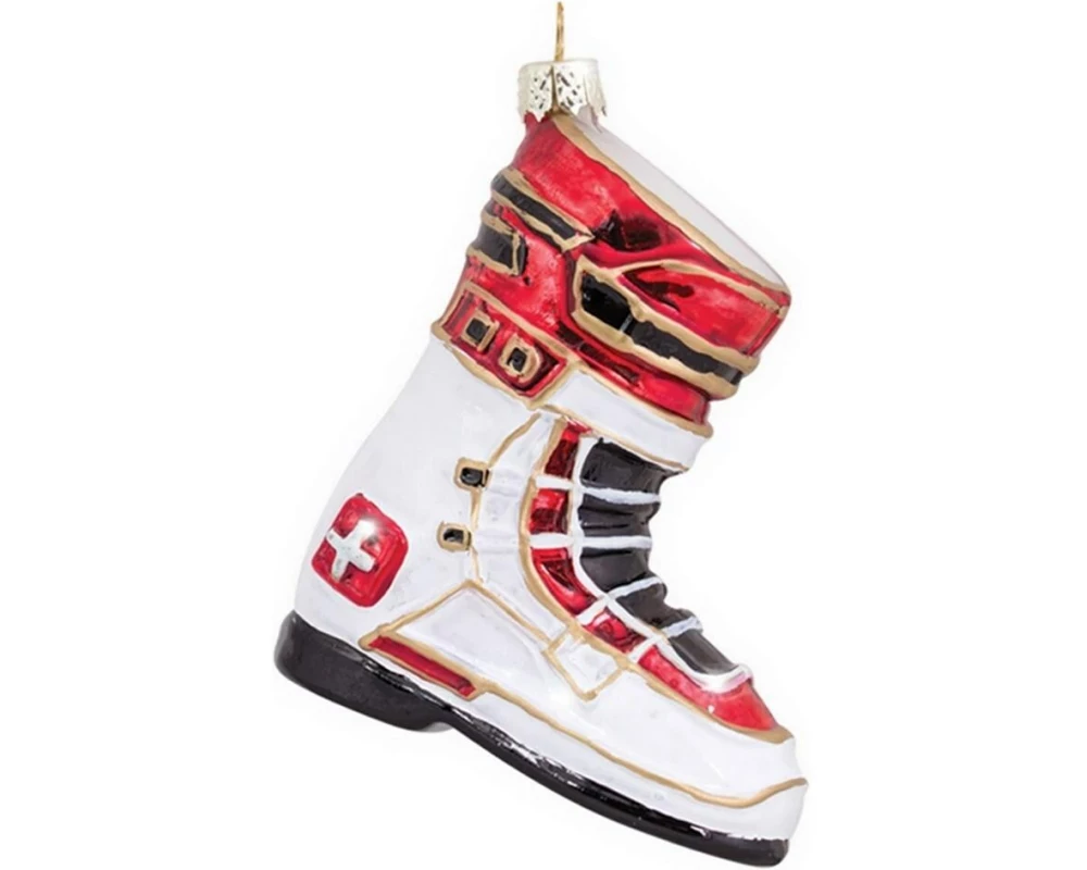 creanorm Weihnachtskugel Skischuh Rot