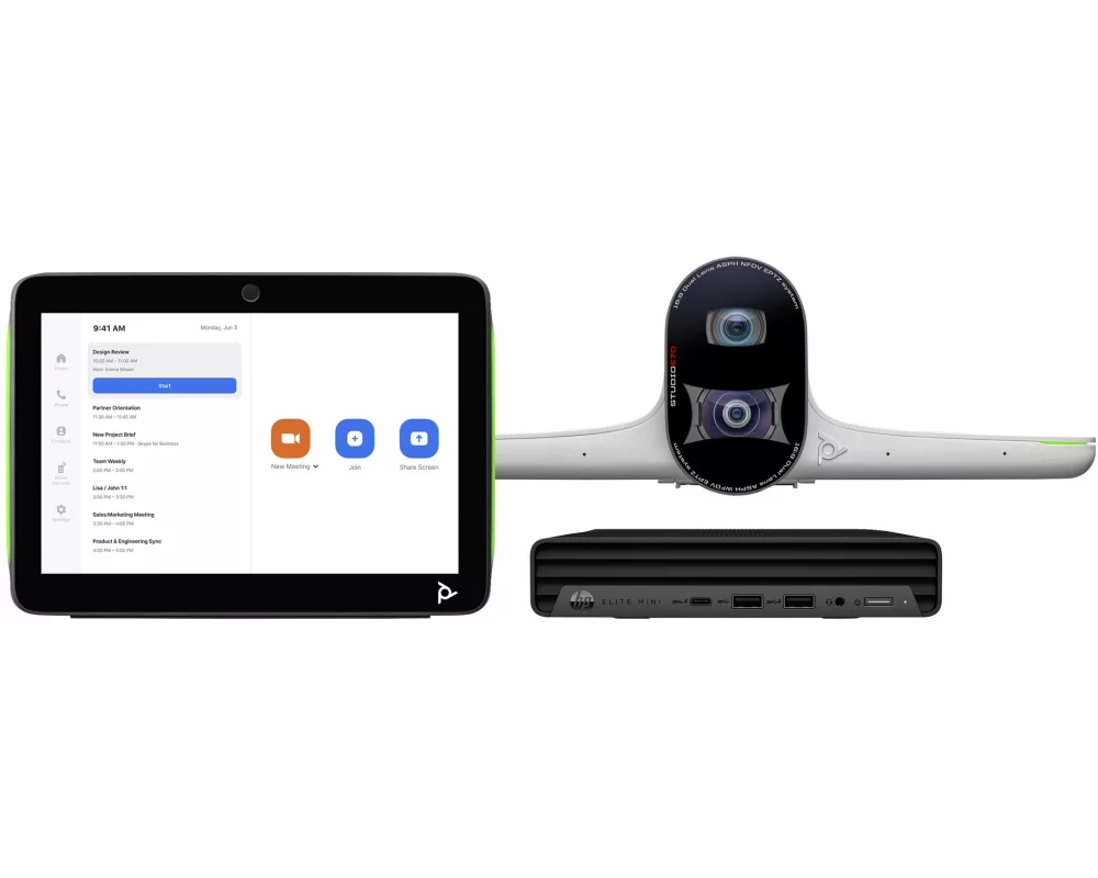 HP Poly Studio Large Room Bundle, for Zoom Rooms Studio, E70 Smart Camera, and HP PC w/TC10, ABB