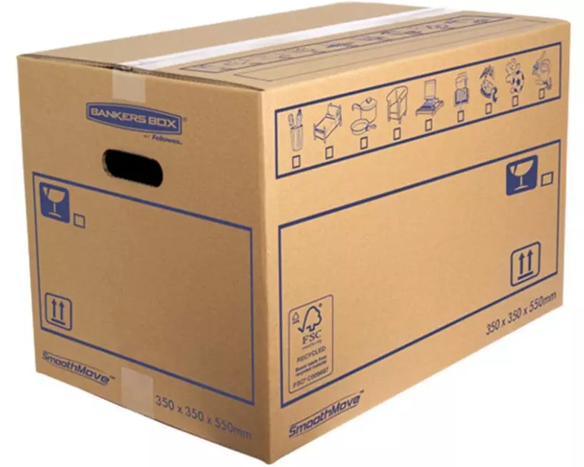 Fellowes Umzugsbox Smoothmove Standard 350 x 350 x 550 mm 10 Stück