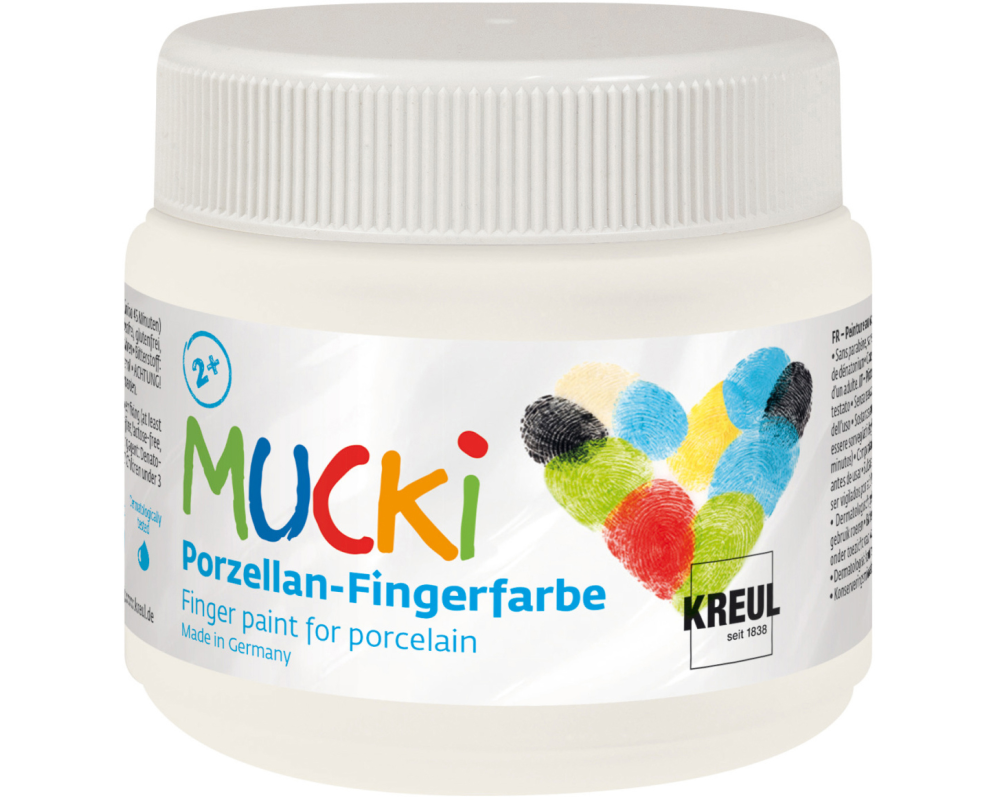 KREUL Porzellan-Fingerfarbe Mucki KR-26301 flüsterweiss