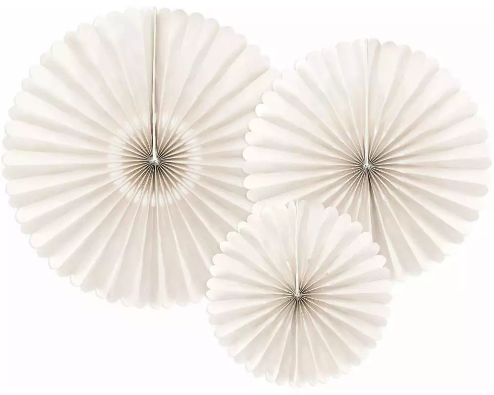 Partydeco Rosetten Pastell 3 Stück, Beige