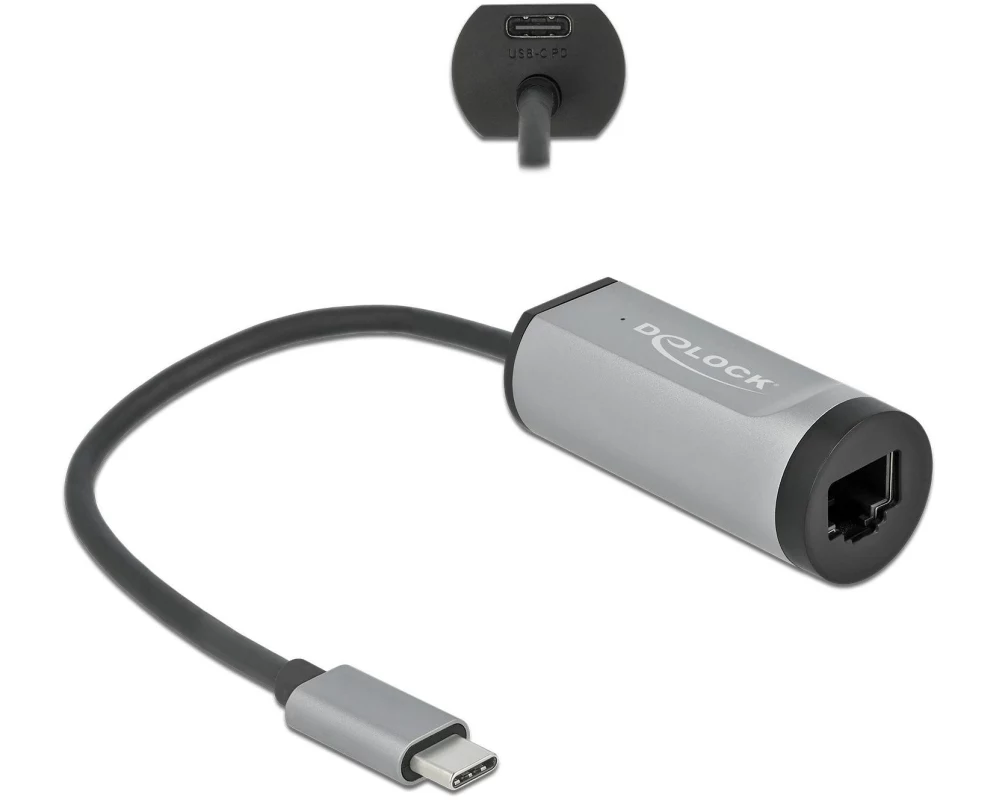 Delock Netzwerk-Adapter Gigabit LAN mit Power Delivery USB Typ-C