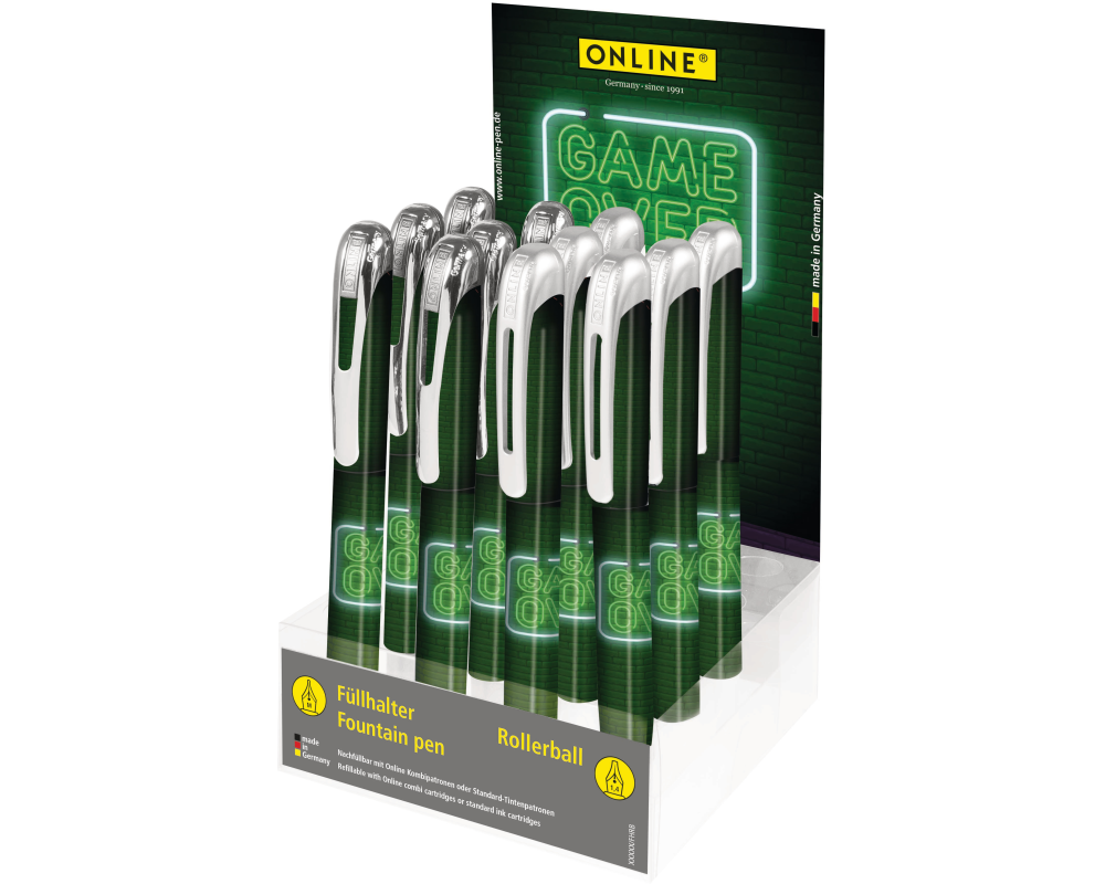 ONLINE PET-Display Game Over 08376/12 Füllhalter, Tintenroller
