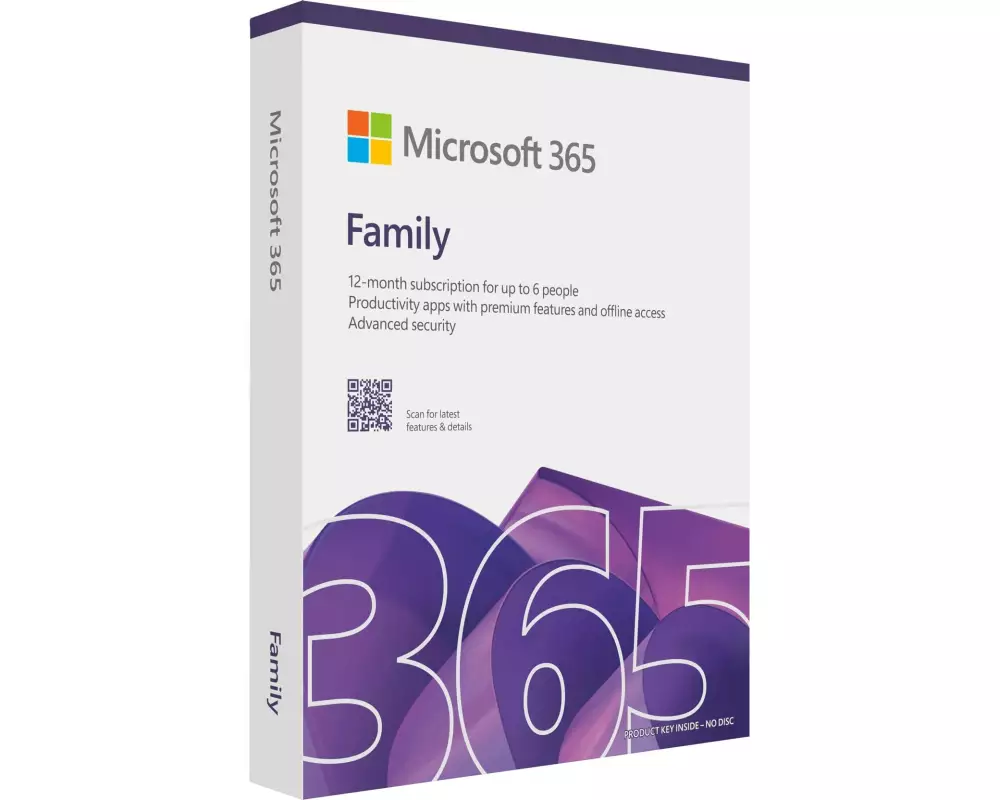 Microsoft 365 Family Box, 6 User, Englisch