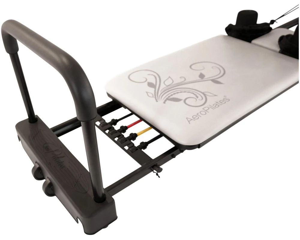 Aero Pilates Reformer 435 Plus mit ausgestellter Fussstange Grau
