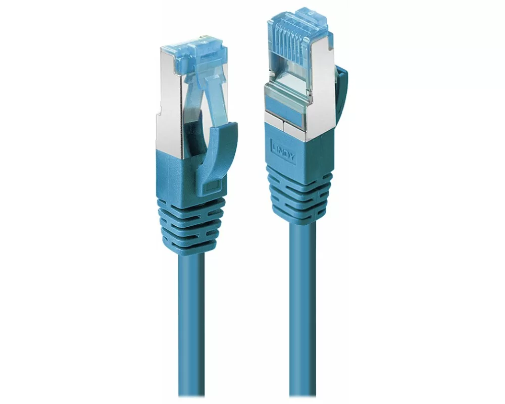 LINDY Patch Cable, Cat6A, S/FTP, RJ45-RJ45, 0,3m, blue, LSOH, PIMF
